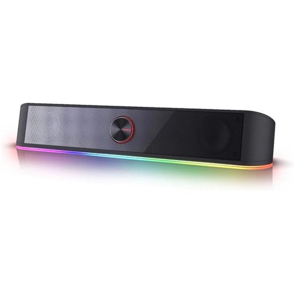 RGB Desktop Soundbar, 2.0 Channel Computer Speaker with Dynamic Lighting Bar